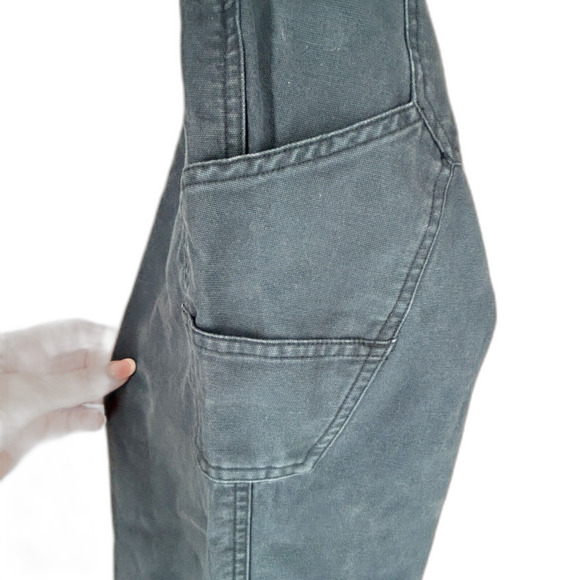 Columbia Carpenter Pants Womens 8P 8 Petite Dark Blue/Gray Canvas - Picture 3 of 8